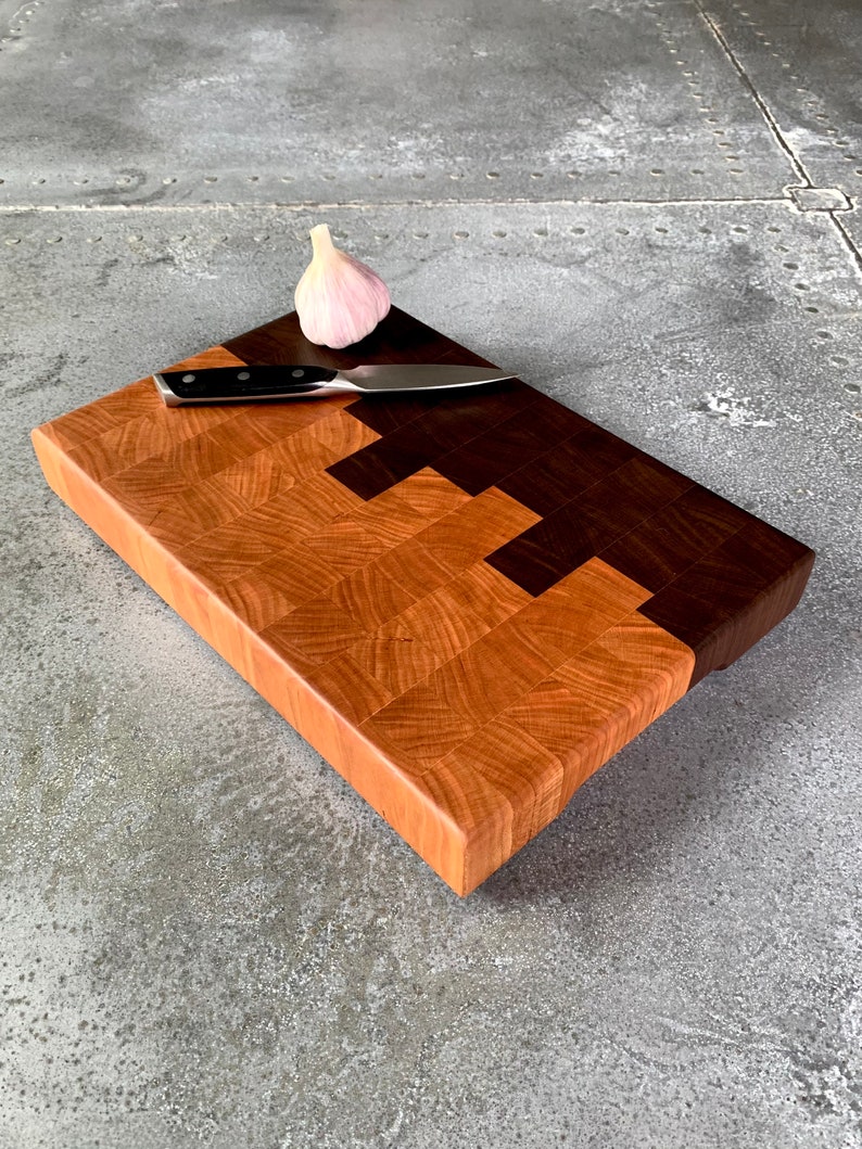 Black Walnut and Cherry End Grain Wooden Cutting Board / Etsy