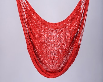 Hamaca colgante de algodón de lujo (varios colores) - Silla hecha a mano - Entrega rápida