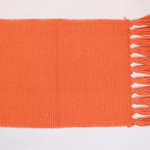 Lebhafte Orange Platzsets aus Baumwolle (6er Set) - Quasten - Handgefertigt