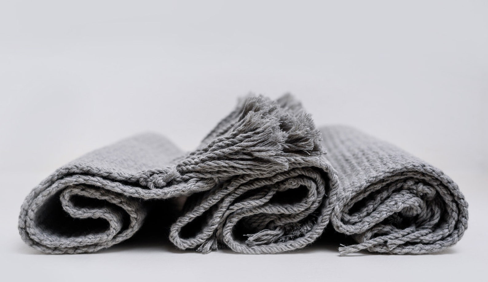 Light Charcoal Gray Cotton Placemats set of 6 Tassels Etsy