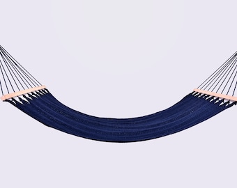 Handmade Cotton Hammock with Wooden Bar – Indoor/Outdoor Comfort