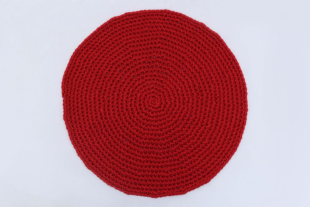 Handmade Classic Red Cotton Placemats set of 4 or 6 Round Etsy
