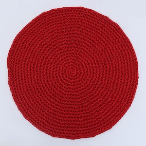 Handmade Classic Red Cotton Placemats (Set of 4 or 6) - Round