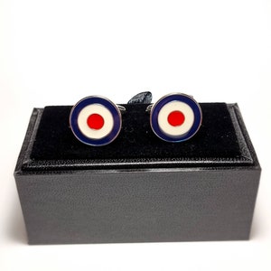 RAF Roundel Manschettenknöpfe - Edelstahl Trauzeugen Geschenk