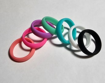 Silicone rubber wedding ring / band for men and women 6mm.