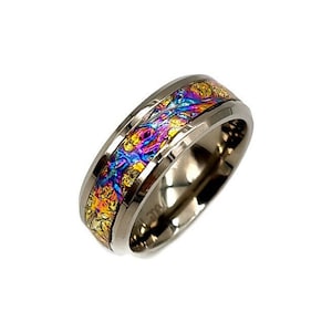 Handmade Dichroic custom inlay ring
