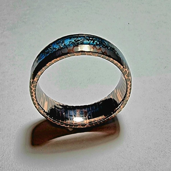 Superconductor Ring - Inlaid with genuine meteorite.