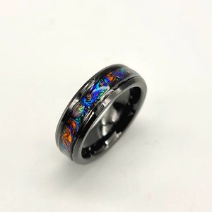 Handmade Dichroic custom inlay ring