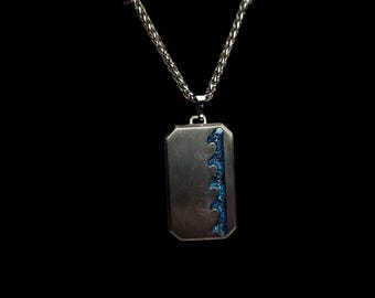 Handgemachte Titan Gedenkstätte Dog Tag Anhänger: Meteorit Staub Inlay