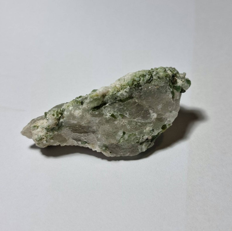 Green Tourmaline on Matrix Tourmaline mineral specimen crystal specimen.