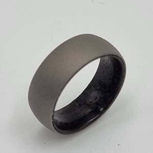 Titanium Ring matt finish with Wood liner.