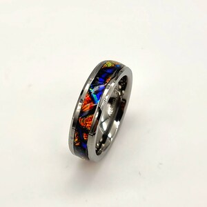 Handmade Dichroic custom inlay ring
