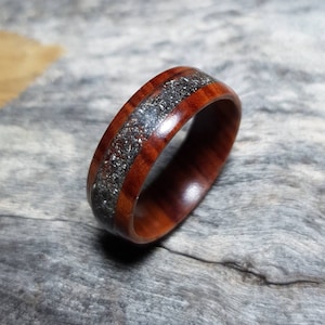 Meteorite and Iron wood ring.