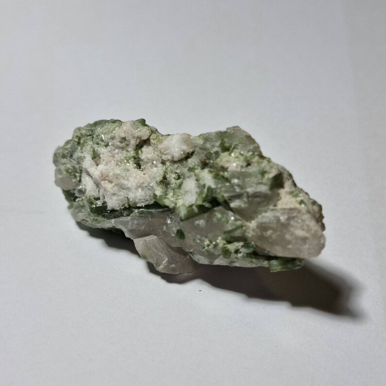 Green Tourmaline on Matrix Tourmaline mineral specimen crystal specimen.