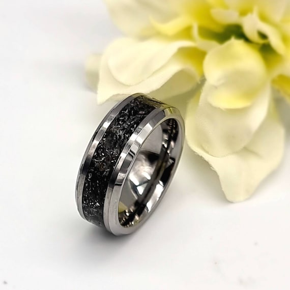 Handmade Tungsten Meteorite Ring: Memorial Keepsake