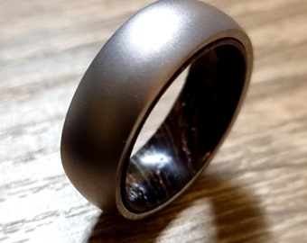 Tantalum Wedding Ring, dark blue grey pure Tantalum wedding band.