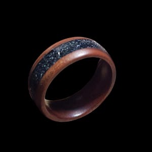 Meteorite and Iron wood ring.