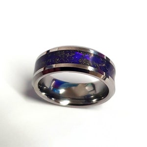 Titanium Meteorite ring. Set with genuine meteorite dust