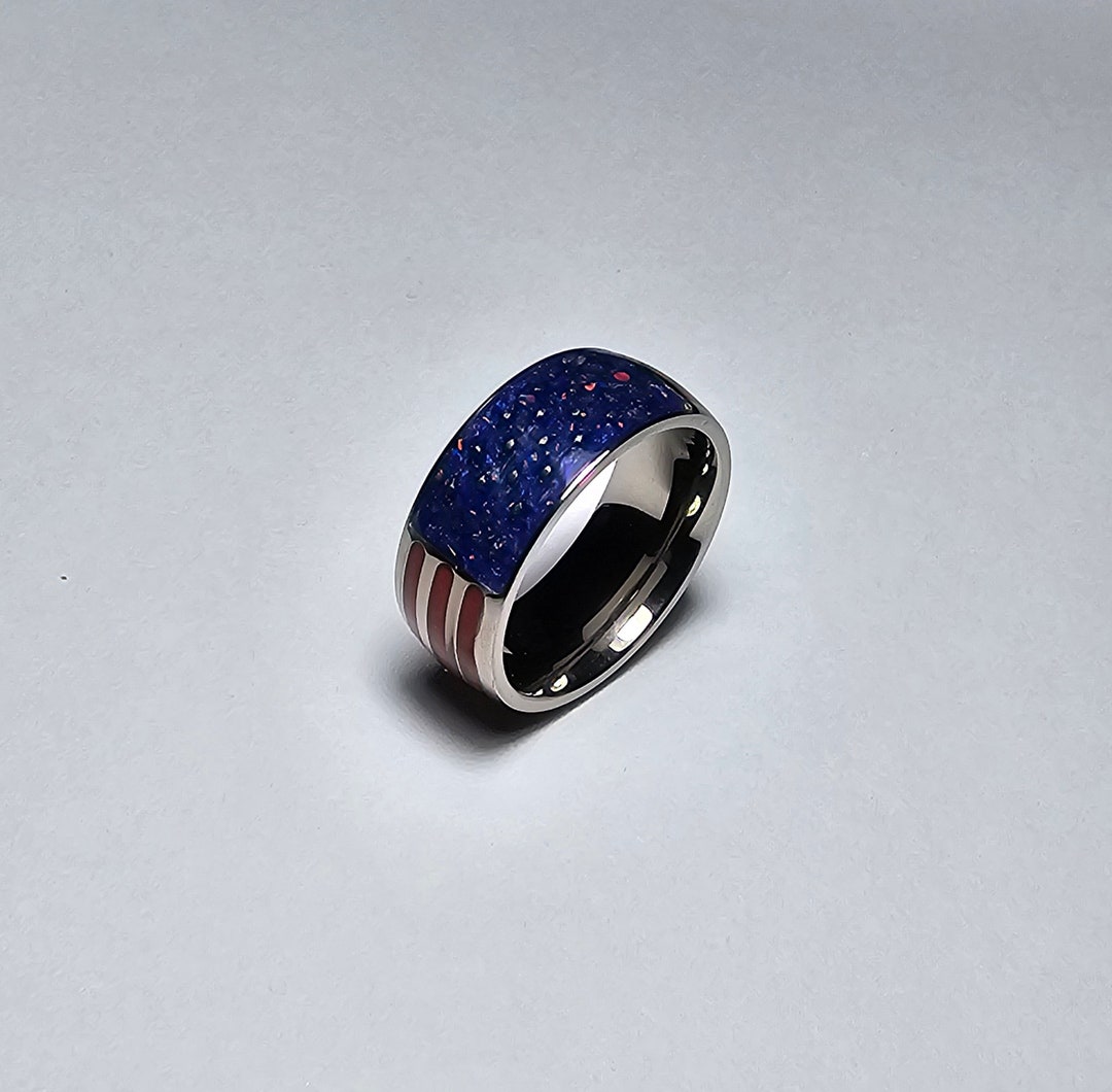 Titanium USA Flag Opal Ring - Etsy