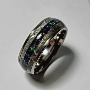 Meteorite and Opal Ring