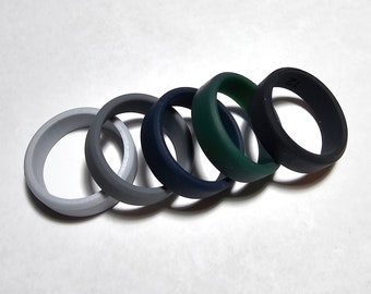 Silicone rubber wedding ring / band for men and women 8mm.