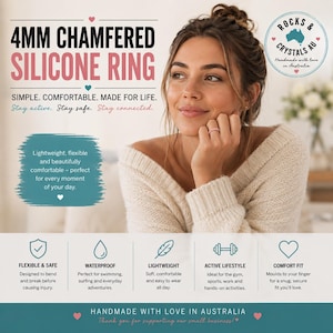 4 mm avfasad silikonvigselring | Silikonarmband för kvinnor | Ring för aktiv livsstil | Gym, resor och arbete | Vattentät bild 4