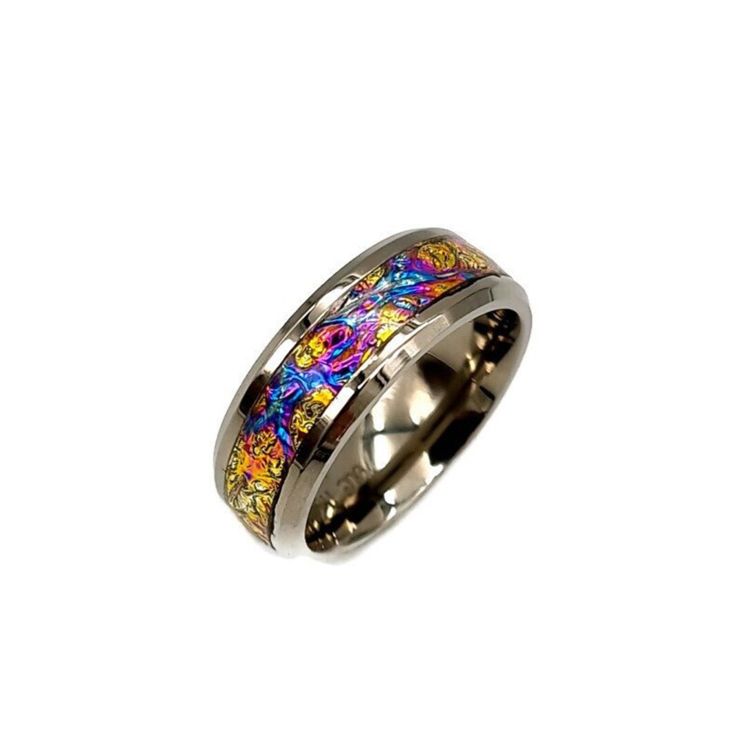 Handmade Dichroic Custom Inlay Ring - Etsy