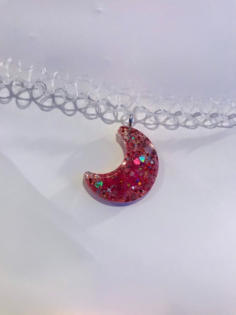 Blood moon dangle tattoo choker