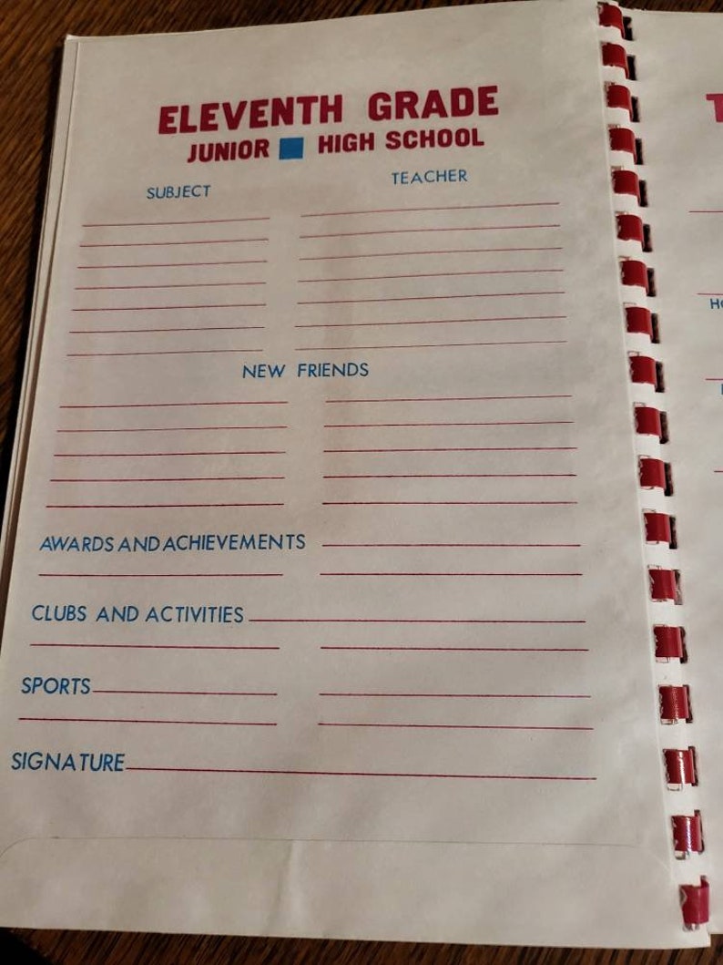 Vintage school years book perfect keepsake also pockets to put etsy