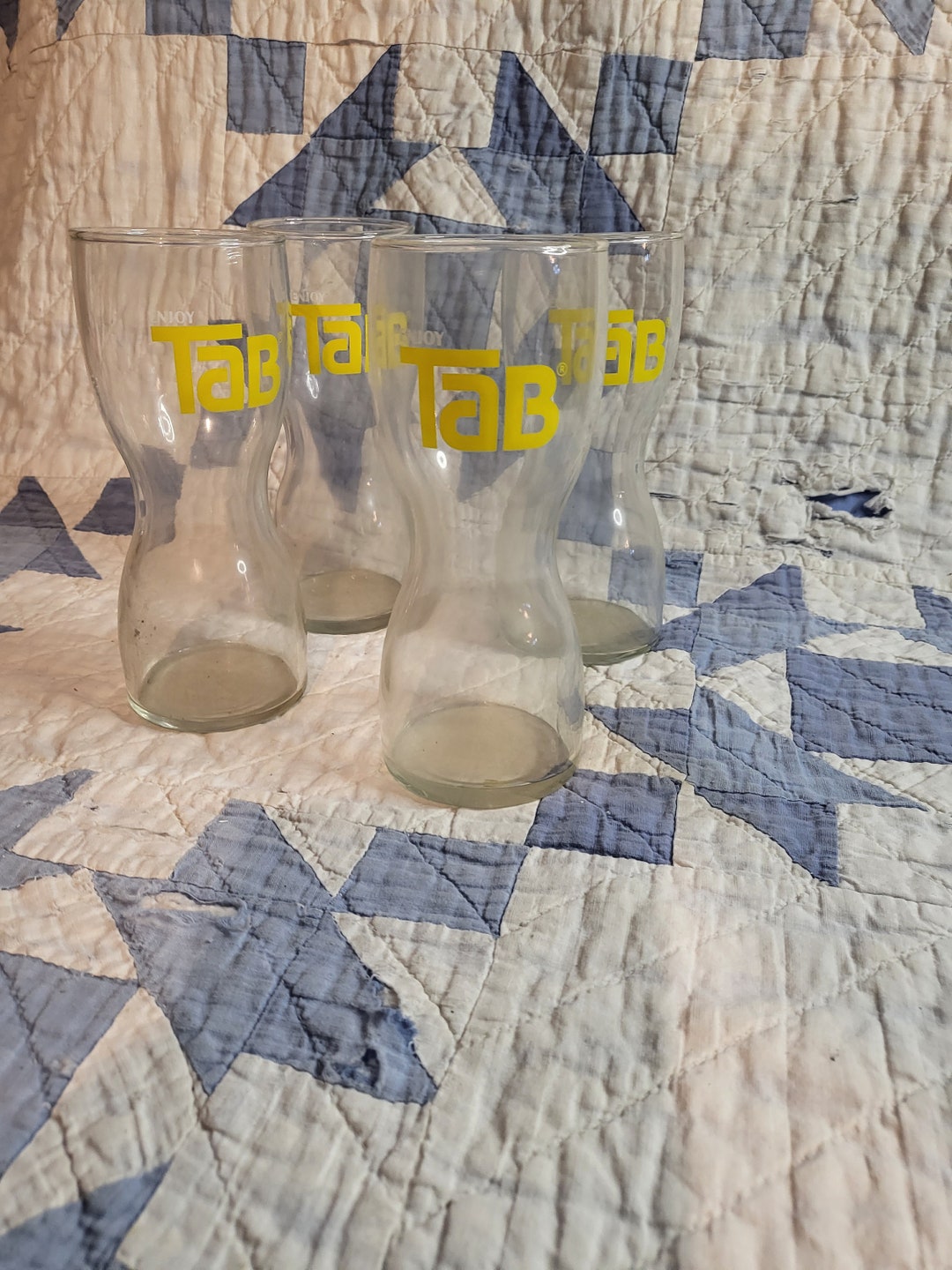 Vintage Tab Soft Drink Pop Drinking Glasses Etsy