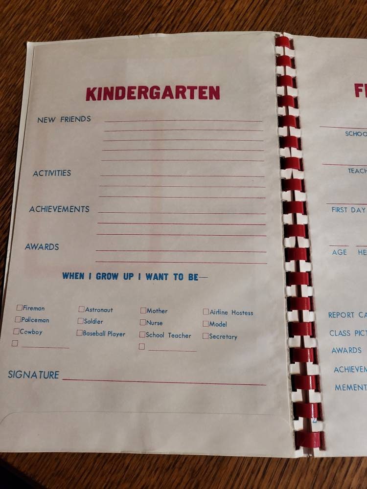 Vintage school years book perfect keepsake also pockets to put etsy