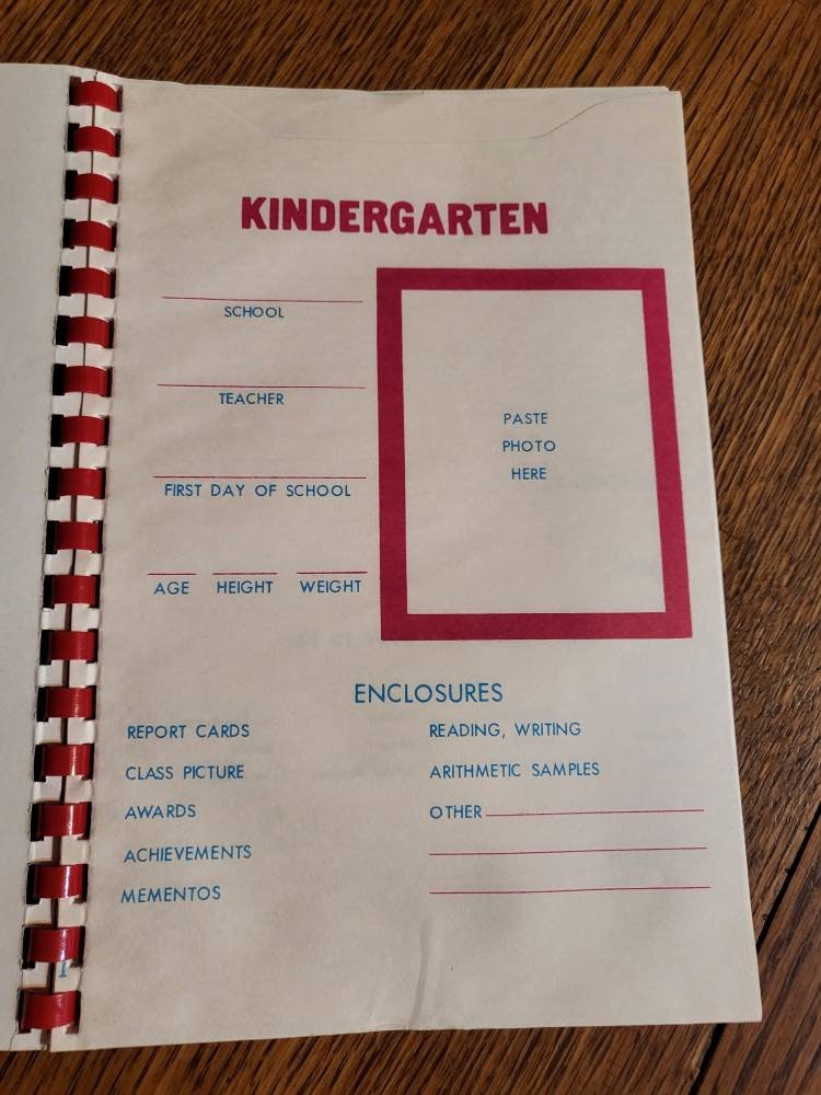 Vintage school years book perfect keepsake also pockets to put etsy