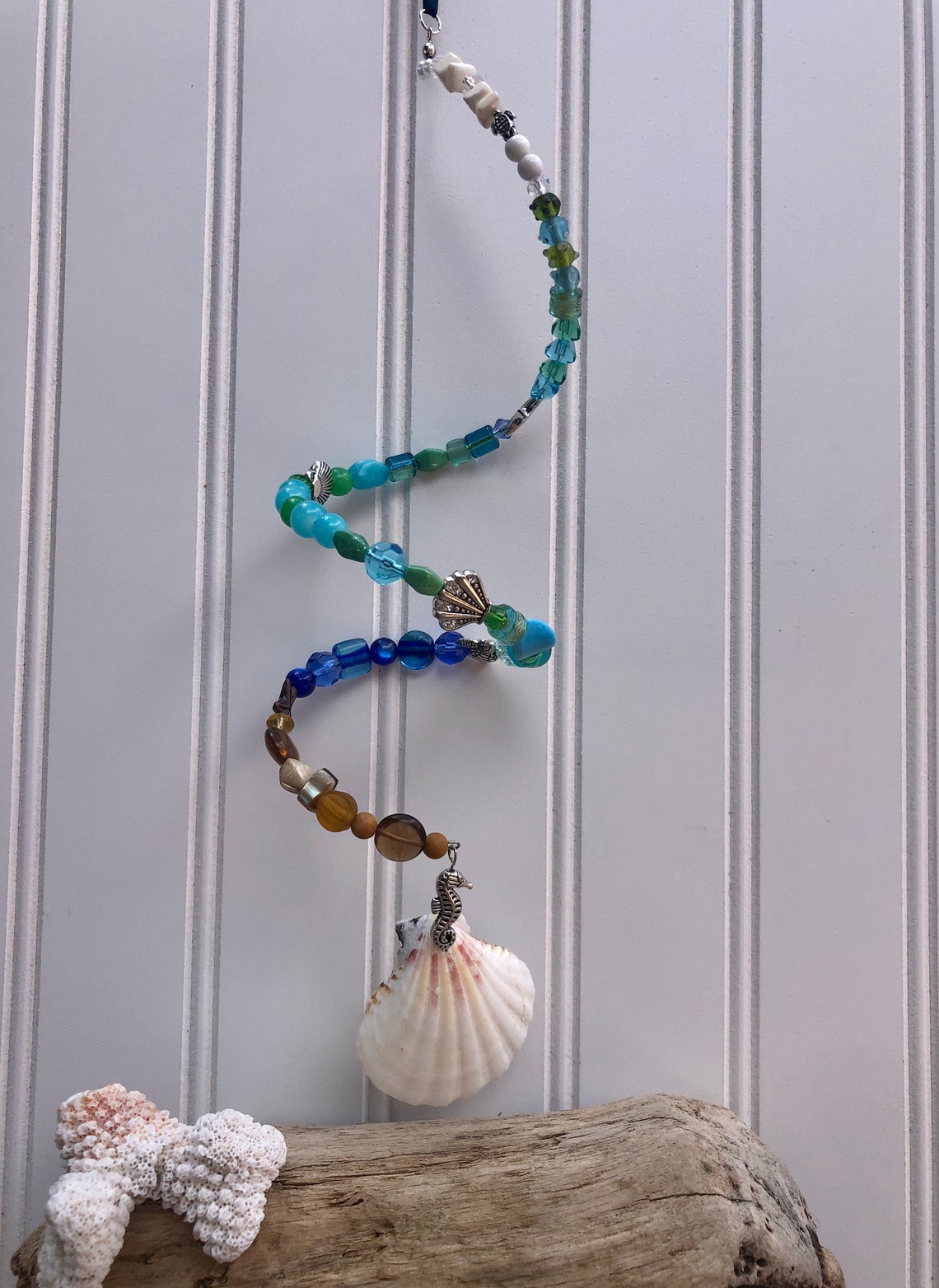 Sun Catcher Seashells Suncatcher Tropical Suncatcher Garden Etsy