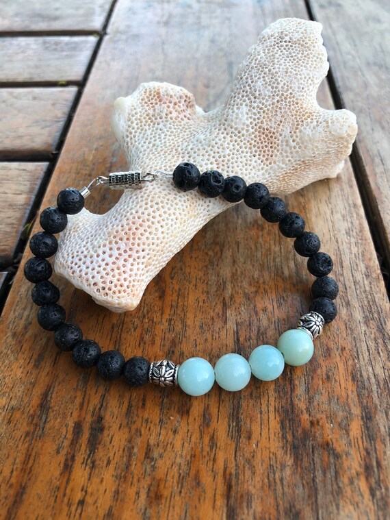 Gemstone & Lava Bead Diffuser Bracelet ~ Handmade With Love