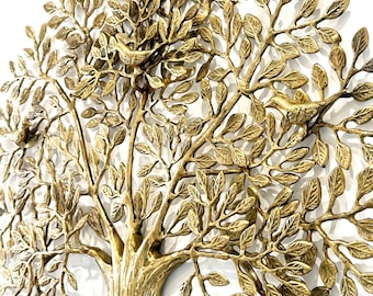 60CM Majestic Brass Tree of Life Wall Hanging Brass Kalpavriksha Good Luck Tree of Life Home office Decor, Spiritual Gift Fengshui showpiece