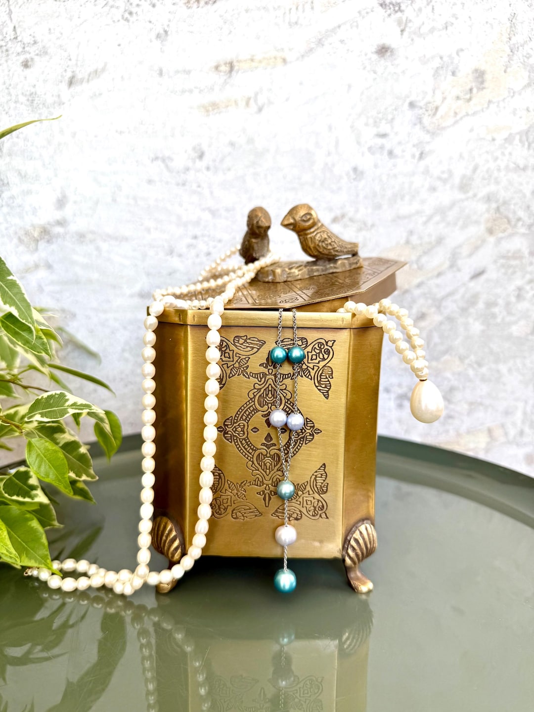 LARGE Vintage Brass Jewellery Box With Lid Antique Brass Trinket Box ...