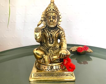 6 "Zoll Messing Lord Hanuman Statue Hindu Affe Gott der Hingabe, Stärke und Bhakti Idol, Ram Bhakt Figur, Bajrang Bali Hanuman Murti Geschenk