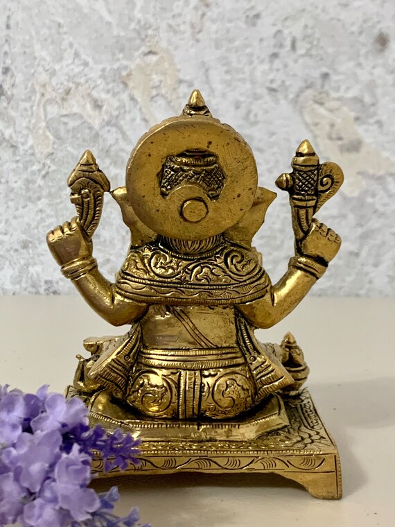 真鍮製ガネーシャ像 13 cm ヴィナヤカ ガネーシャ神 置物 自宅用 寺院