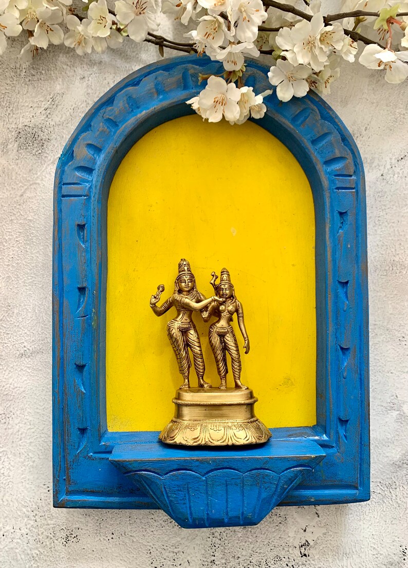 Pair of Distressed Wooden Wall Hanging Frames With Brass Lord Etsy