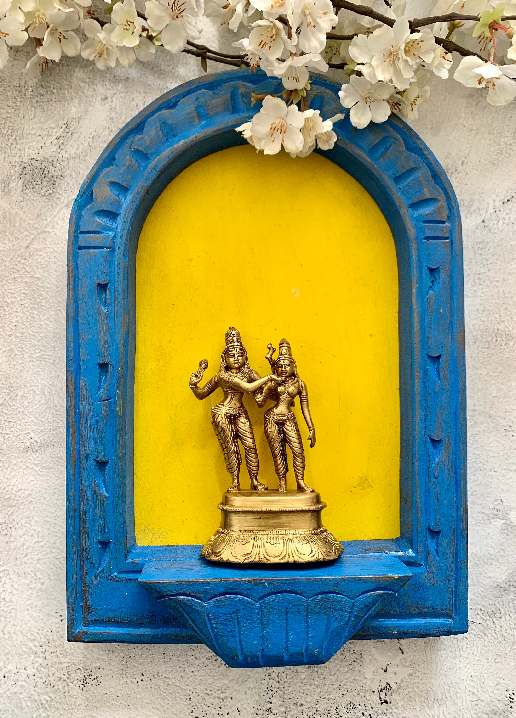 Pair of Distressed Wooden Wall Hanging Frames With Brass Lord Etsy