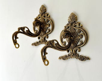 Handcrafted Brass Wall Hook for Hanging Lamps and Bells in intricate design Brass Plant hanger wall Bracket Home Garden Wall Decor Entrance
