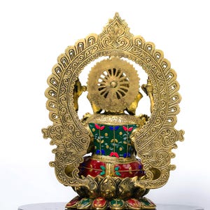Messing Ganesha Statue in Stein Finish 15 Zoll Ganesh Idol für Home Tempel, Hindu Gott Murti, Kompaktes Messing Ganpati, Spirituelles Dekor Geschenk Bild 10