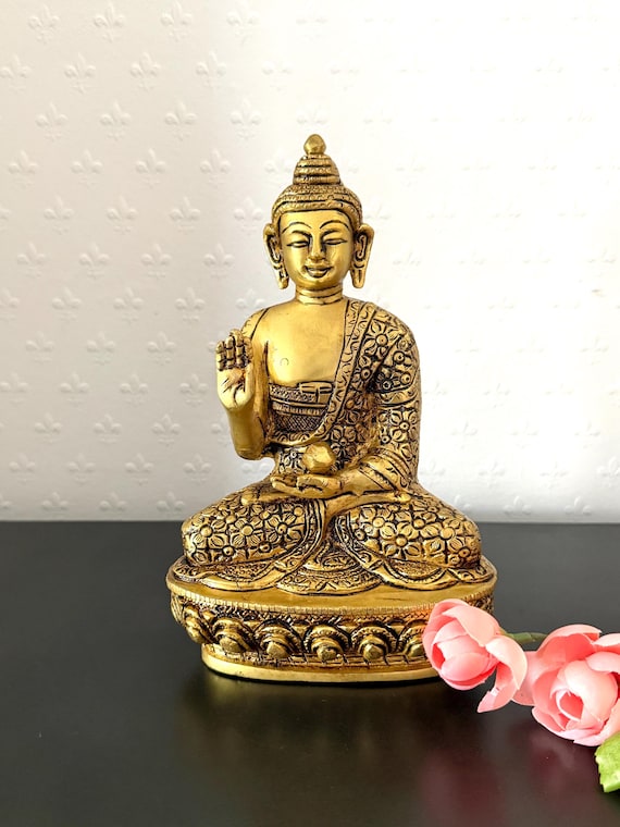 Figura De Tara En Miniatura De Latón Envejecido - Estatuilla Budista Pequeña, Decoración Para Meditación, Hogar U Oficina