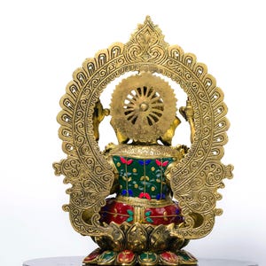 Messing Ganesha Statue in Stein Finish 15 Zoll Ganesh Idol für Home Tempel, Hindu Gott Murti, Kompaktes Messing Ganpati, Spirituelles Dekor Geschenk Bild 5