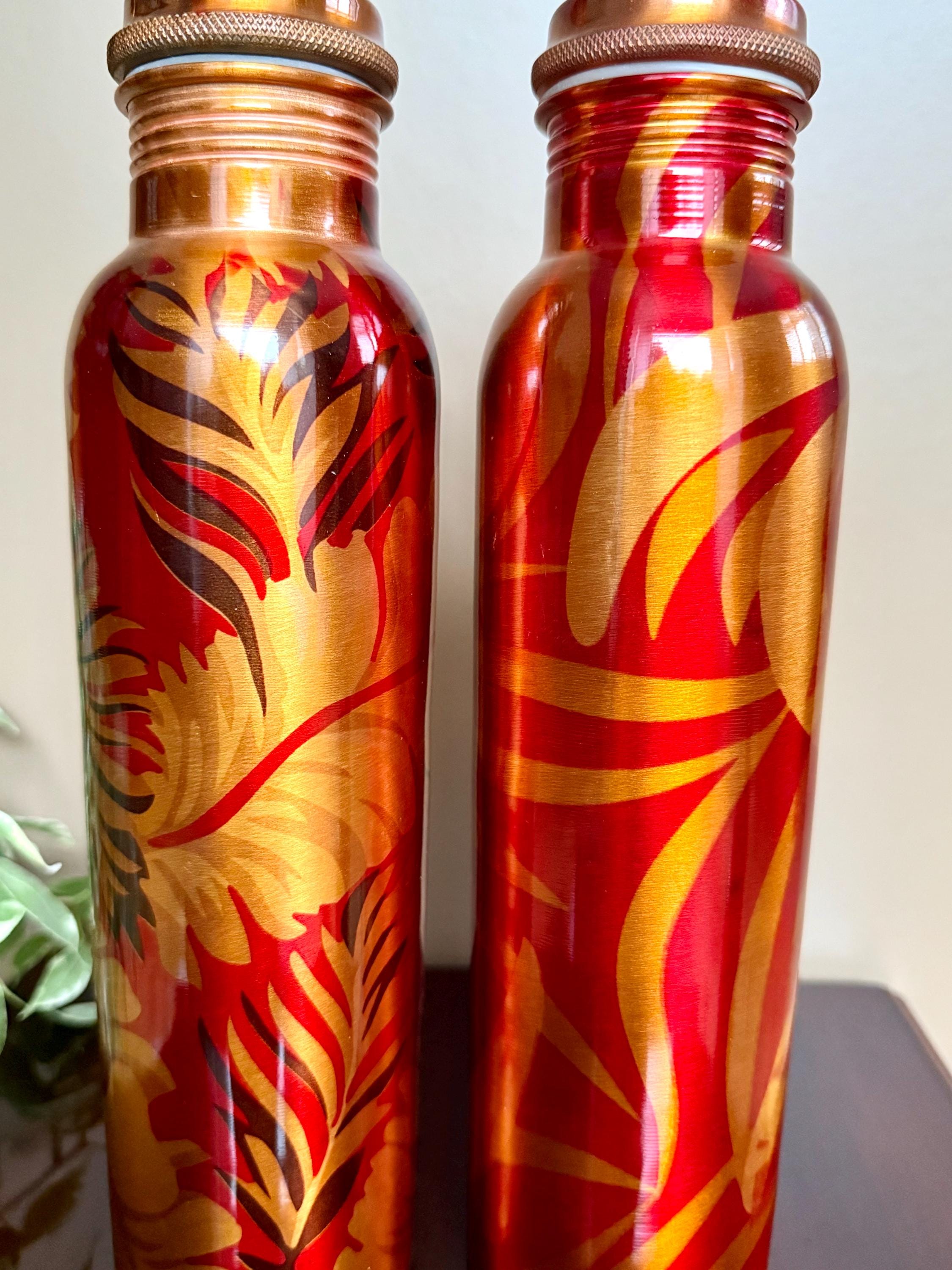 Botella De Cobre Puro Personalizable – 1 Litro – Ayurvédica – Regalo Único Para Cumpleaños O Aniversario