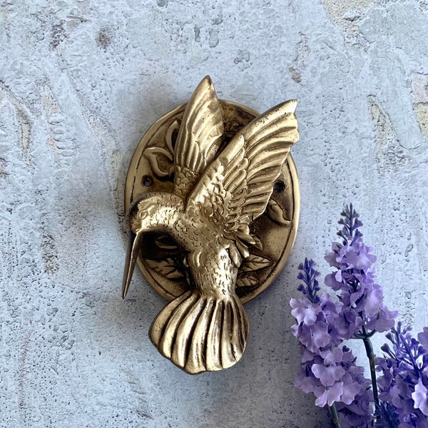 Brass Bird door knocker;Beautiful flying bird door knocker in antique finish; Front door knocker;vintage country shabby boho style knocker