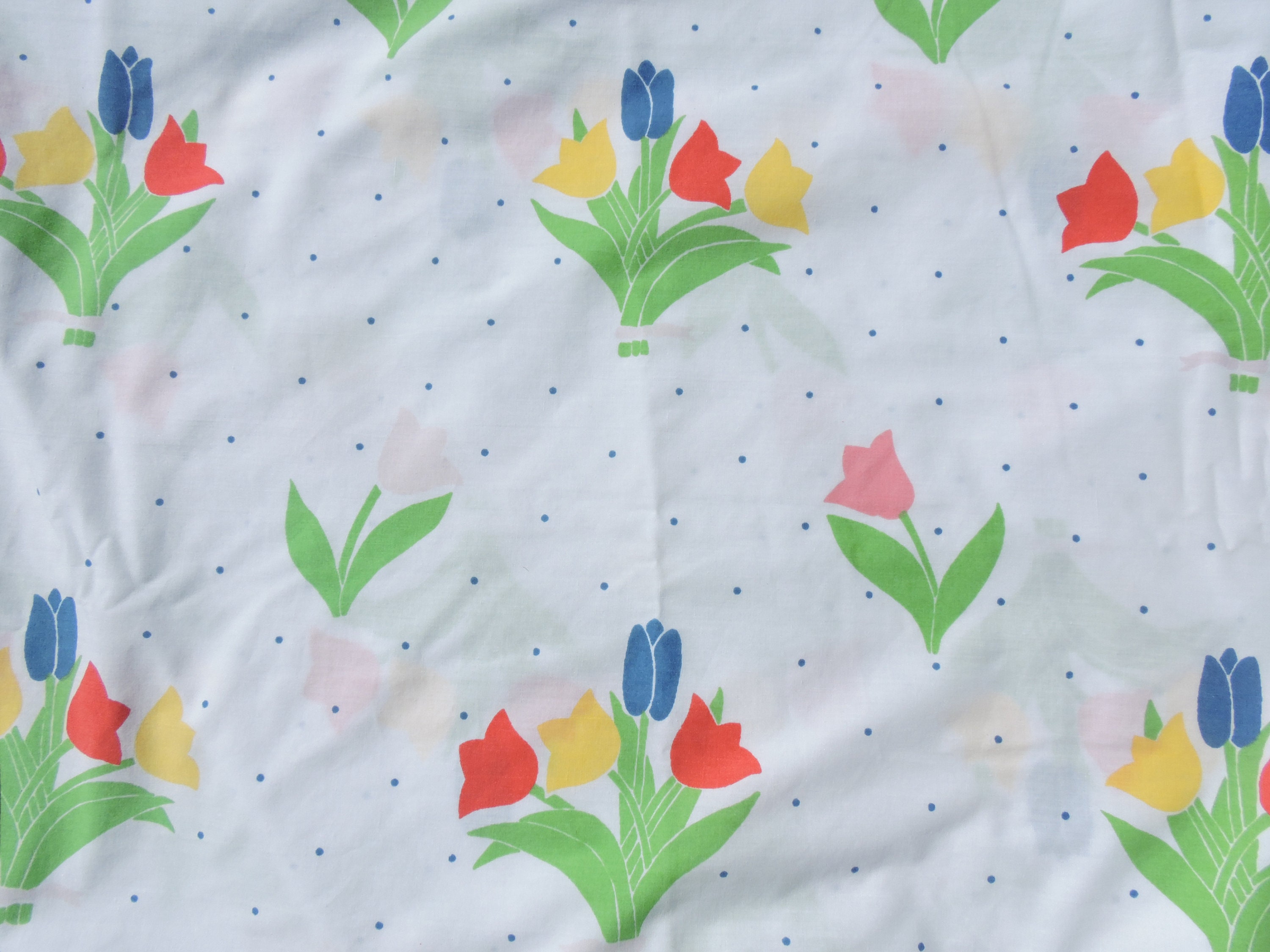 Cannon No Iron Percale Twin Sheets Fitted Flat Tulips Standard Etsy