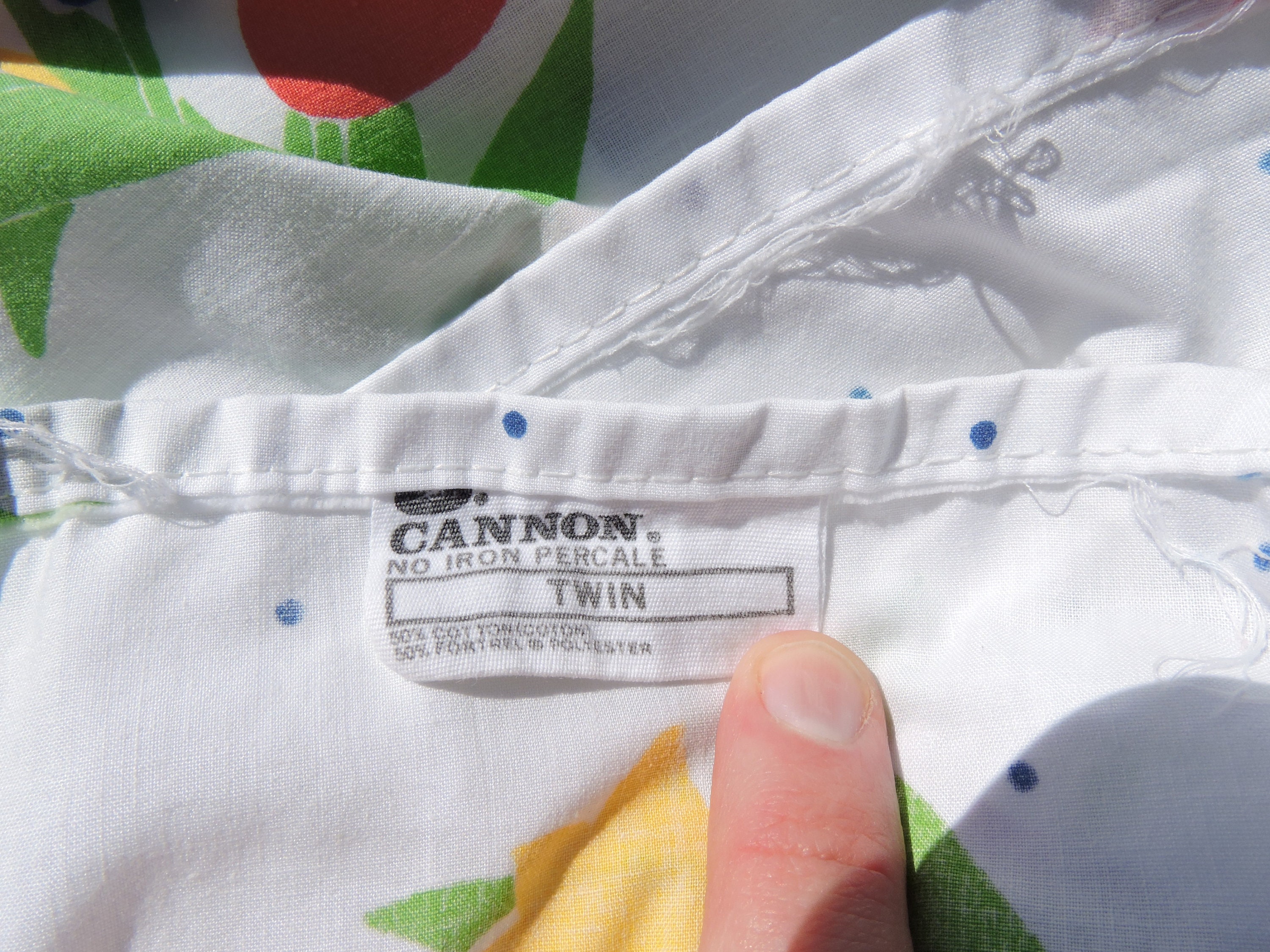 Cannon No Iron Percale Twin Sheets Fitted Flat Tulips Standard Etsy