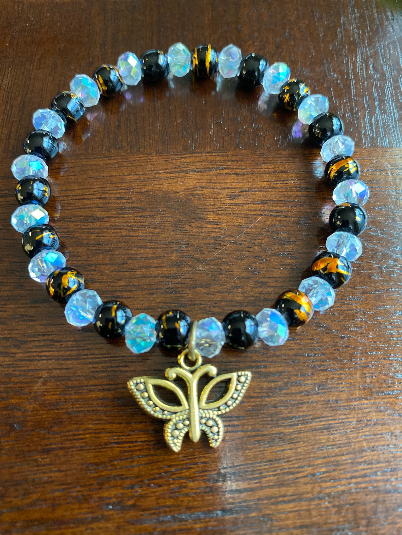 Butterfly beaded bracelet Etsy