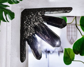 Obsidian Kristall Cluster für Ecke Weg, Kristall Ecke, Tür Ecke Dekor, Fenster Dekor, Einzigartige, Geschenke Unikat, Kristall Dekor,